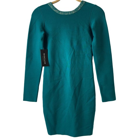 Marciano Los Angeles Aqua Bare Back Bandage Dress Small NWT Long Sleeve 6648 - Picture 15 of 16